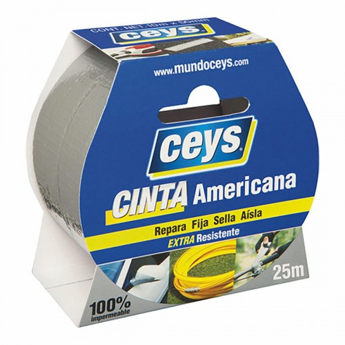 Ceys gaffertape sølvfarvet 25 m x 50 mm