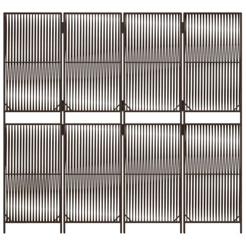 Rumdeler i polyrattan - brun, 4 paneler