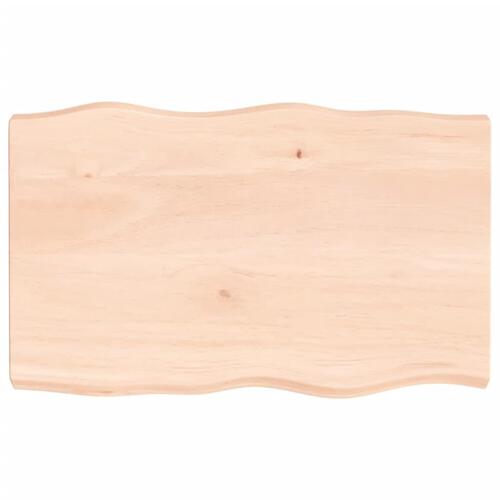Bordplade 80x50x(2-6)cm naturlig kant ubehandlet massivt træ