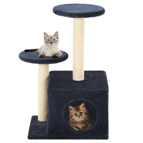 Kradsetræ til katte med sisal-kradsestolper 60 cm - mørkeblå
