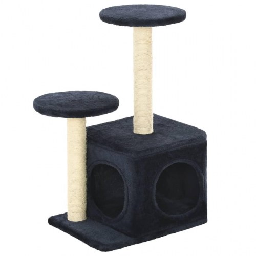 Kradsetræ til katte med sisal-kradsestolper 60 cm - mørkeblå
