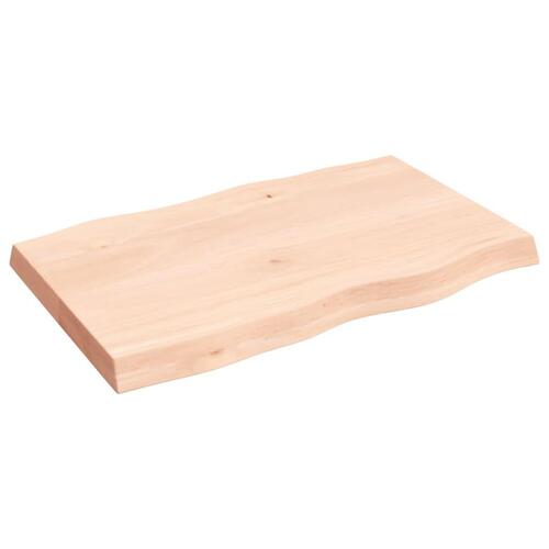 Bordplade 80x50x(2-6)cm naturlig kant ubehandlet massivt træ