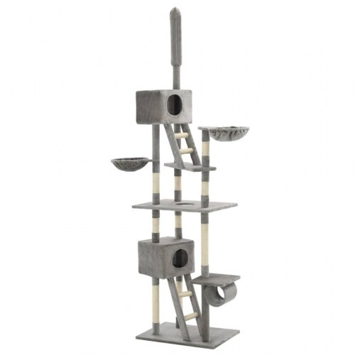 Kattetræ med sisalkradsestolper 230-260 cm - grå