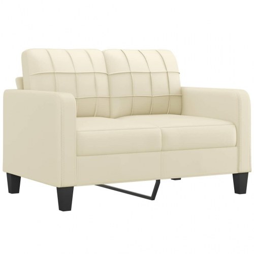 2-personers sofa i kunstlæder - creme, 120 cm sædebredde