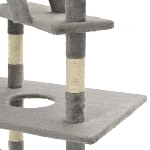 Kattetræ med sisalkradsestolper 230-260 cm - grå