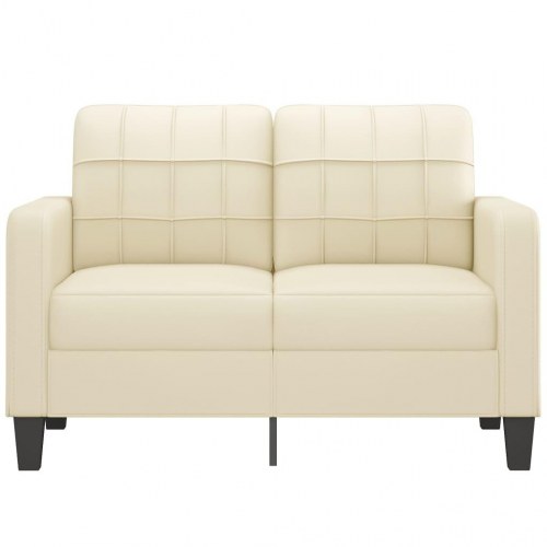2-personers sofa i kunstlæder - creme, 120 cm sædebredde