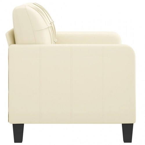 2-personers sofa i kunstlæder - creme, 120 cm sædebredde