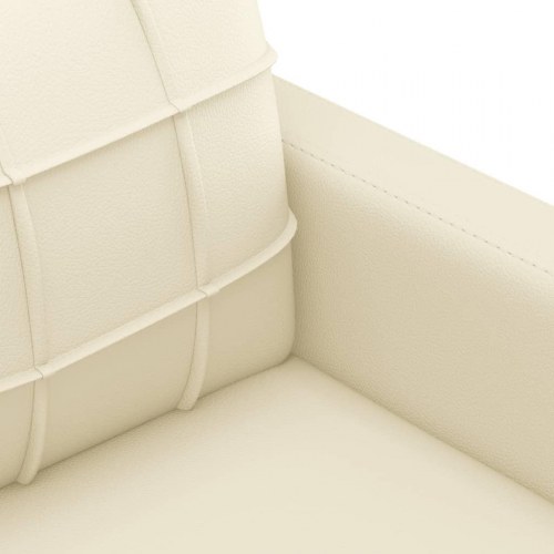 2-personers sofa i kunstlæder - creme, 120 cm sædebredde