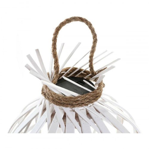 Lysekrone i bambus, hvid (30,5 × 30,5 × 40,5 cm)