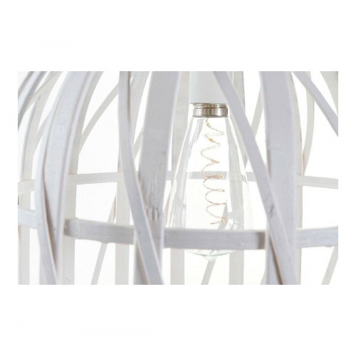 Lysekrone i bambus, hvid (30,5 × 30,5 × 40,5 cm)