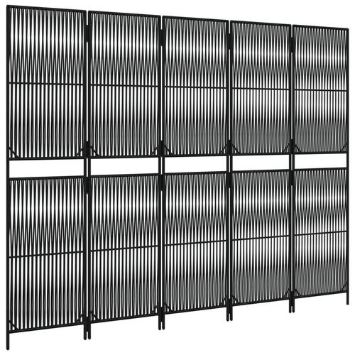 Rumdeler 5 paneler polyrattan sort
