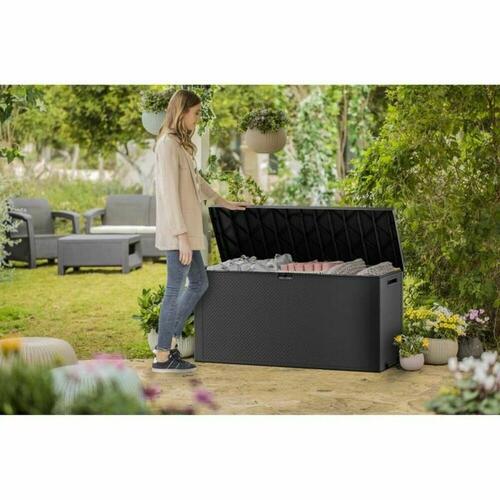 Keter Emily hyndeboks - mørkegrå udendørs opbevaring 118 x 45 x 58 cm