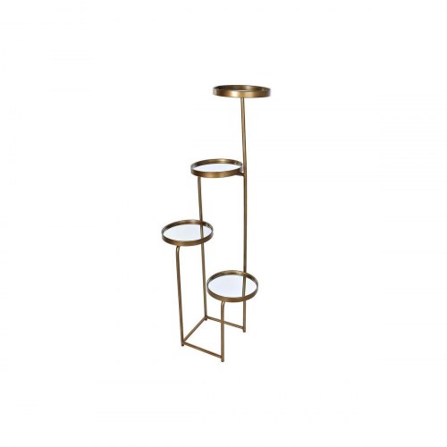 Hyldereol med 4 hylder - spejl & metal, kobber (43 × 35 × 113 cm)