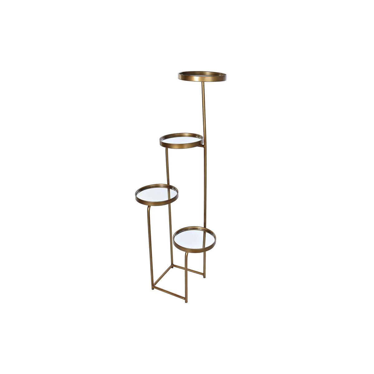 Hyldereol med 4 hylder - spejl & metal, kobber (43 × 35 × 113 cm)