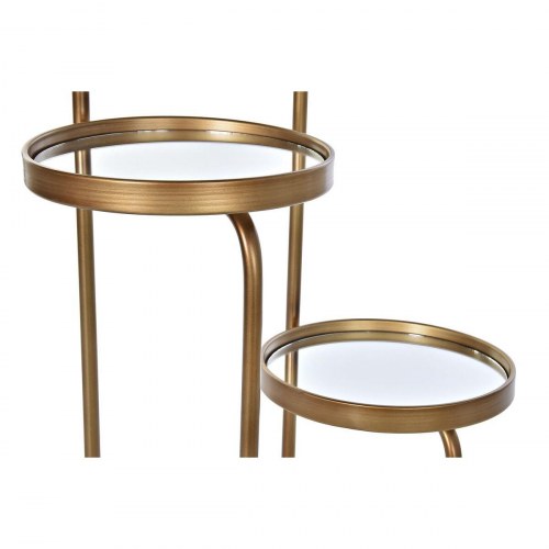 Hyldereol med 4 hylder - spejl & metal, kobber (43 × 35 × 113 cm)