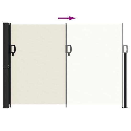 Sammenrullelig sidemarkise 140x600 cm cremefarvet