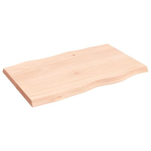 Bordplade 80x50x(2-4)cm naturlig kant ubehandlet massivt træ