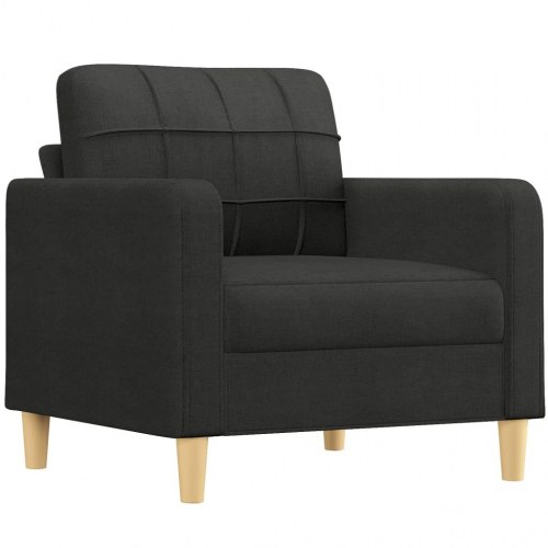 Lænestol i stof - 60 cm sædebredde, sort