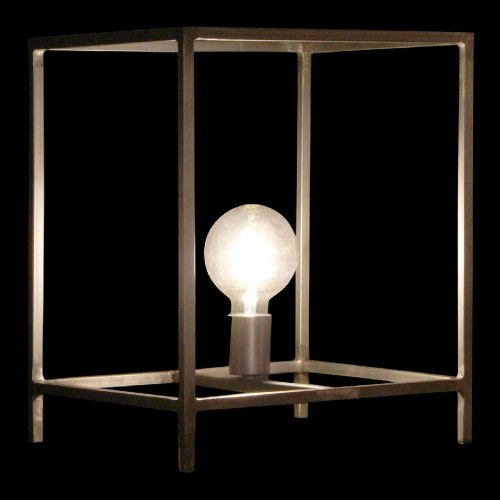 Bordlampe i metal - grå, vintage 33 × 33 × 40 cm