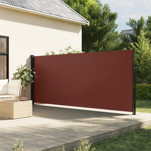 Sidemarkise 160 × 600 cm - sammenrullelig, brun