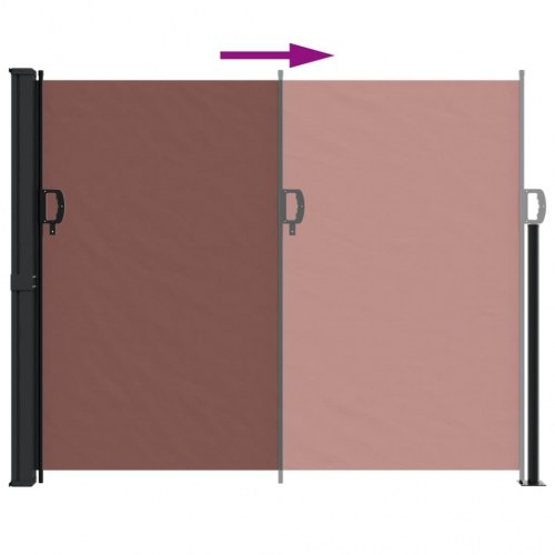 Sidemarkise 160 × 600 cm - sammenrullelig, brun