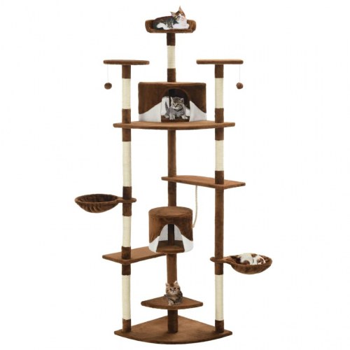 Kradsetræ med sisalstolper 203 cm - brun/hvid