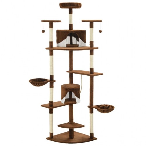 Kradsetræ med sisalstolper 203 cm - brun/hvid