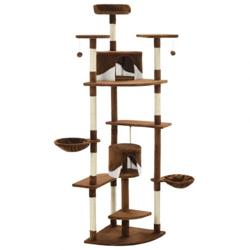 Kradsetræ med sisalstolper 203 cm - brun/hvid