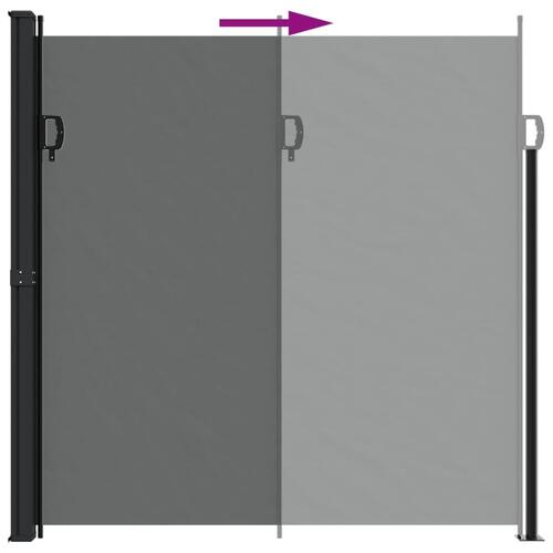 Sammenrullelig sidemarkise 220x600 cm sort