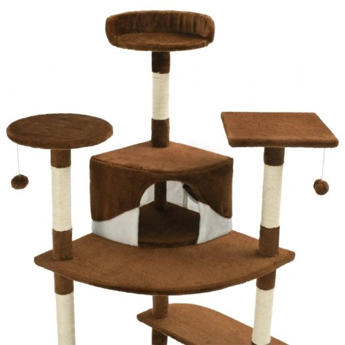 Kradsetræ med sisalstolper 203 cm - brun/hvid