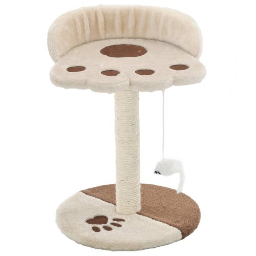 Kradsetræ til katte med sisal-kradsestolper 40 cm - beige/brun