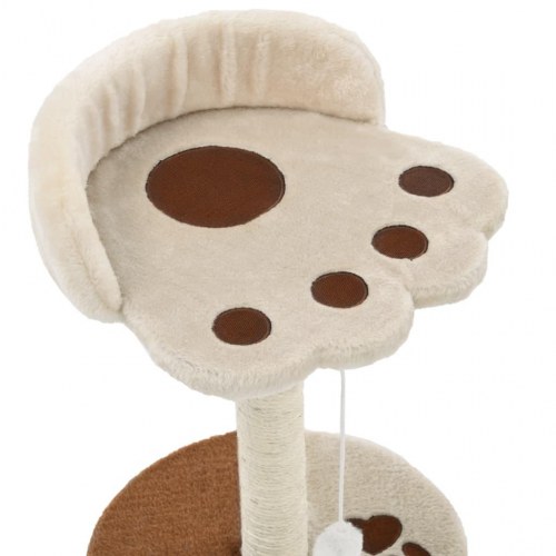 Kradsetræ til katte med sisal-kradsestolper 40 cm - beige/brun