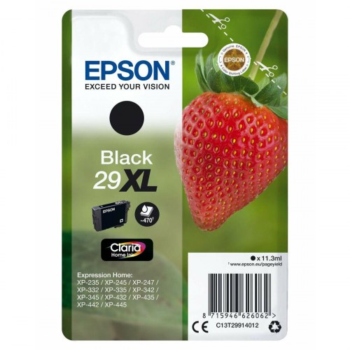 Blækpatron Epson 29XL sort - original inkjet
