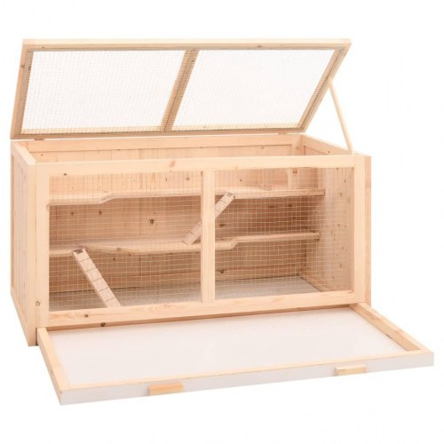 Hamsterbur 104x52x54 cm massivt træ gran