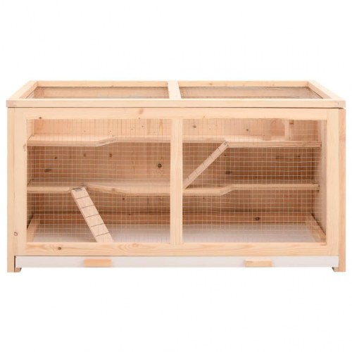 Hamsterbur 104x52x54 cm massivt træ gran