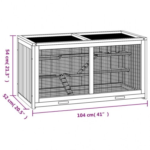 Hamsterbur 104x52x54 cm massivt træ gran