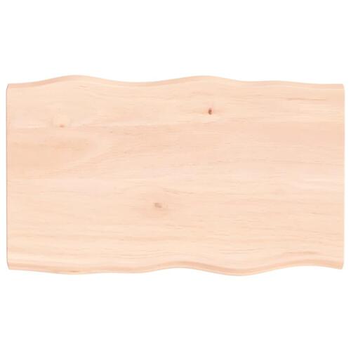 Bordplade 100x60x(2-4)cm naturlig kant ubehandlet massivt træ