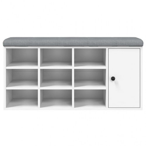 Skobænk 102x32x50 cm konstrueret træ hvid