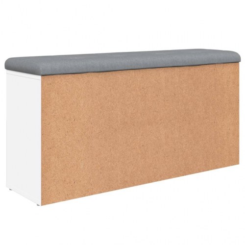 Skobænk 102x32x50 cm konstrueret træ hvid