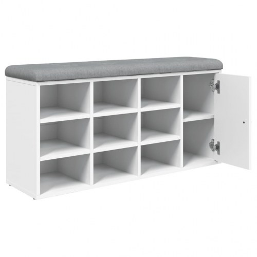 Skobænk 102x32x50 cm konstrueret træ hvid