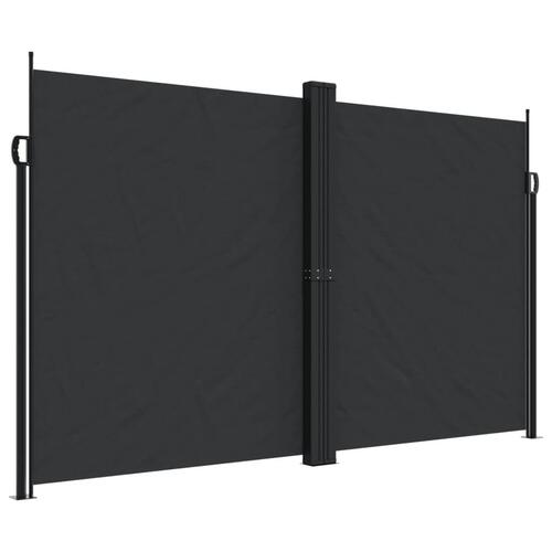 Sammenrullelig sidemarkise 200x1200 cm sort