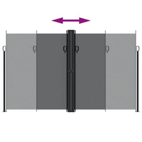 Sammenrullelig sidemarkise 200x1200 cm sort