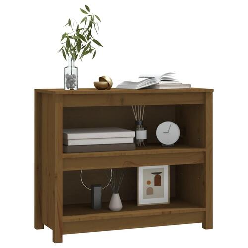 Bogreol 80x35x68 cm massivt fyrretræ gyldenbrun