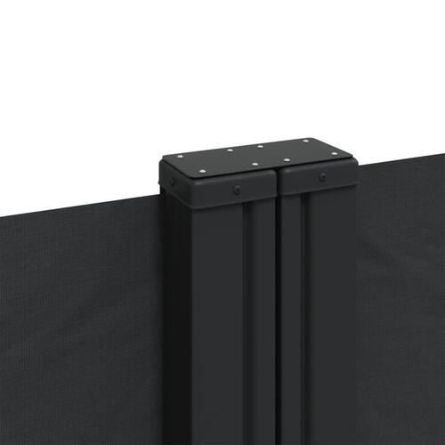 Sammenrullelig sidemarkise 200x1200 cm sort