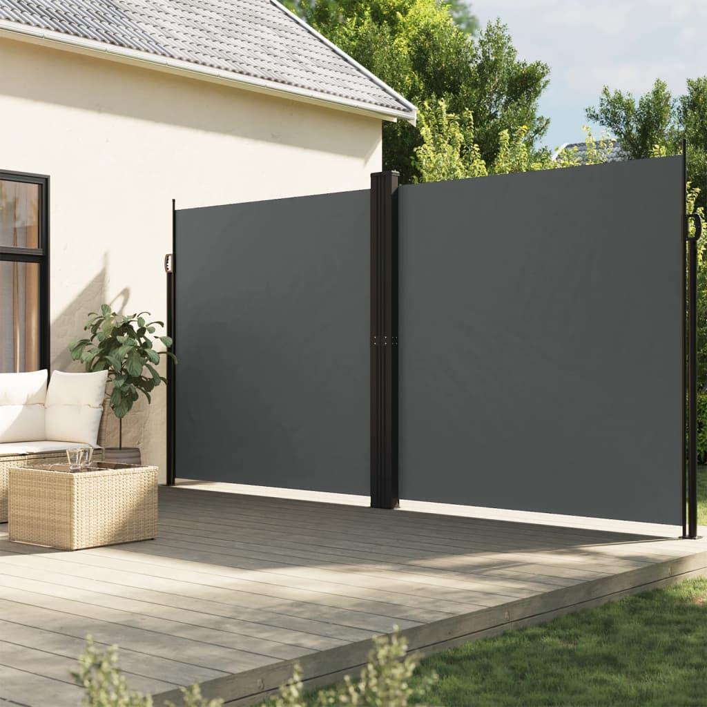 Sammenrullelig sidemarkise 220x1200 cm antracitgrå