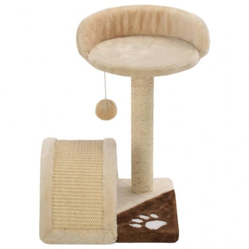 Kradsetræ til katte med sisal-kradsestolper 40 cm - beige/brun