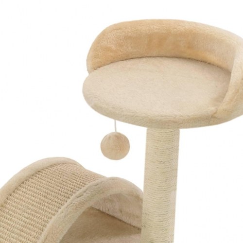 Kradsetræ til katte med sisal-kradsestolper 40 cm - beige/brun