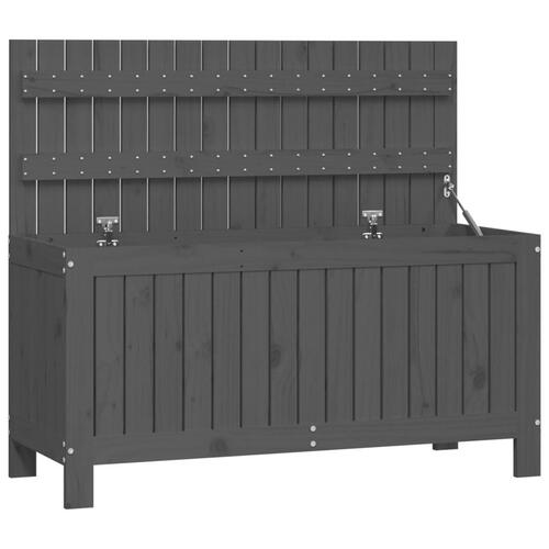 Opbevaringskasse til haven 108x42,5x54 cm massivt fyrretræ grå