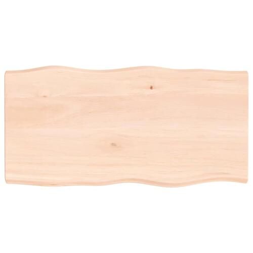 Bordplade 100x50x(2-4)cm naturlig kant ubehandlet massivt træ