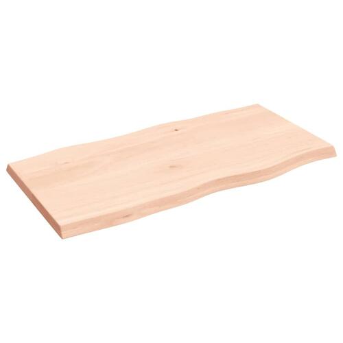 Bordplade 100x50x(2-4)cm naturlig kant ubehandlet massivt træ